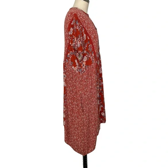 Knox Rose Sz XL (16) Floral Boho Cottagecore Dress Asymmetrical Hem Pockets - Picture 2 of 11